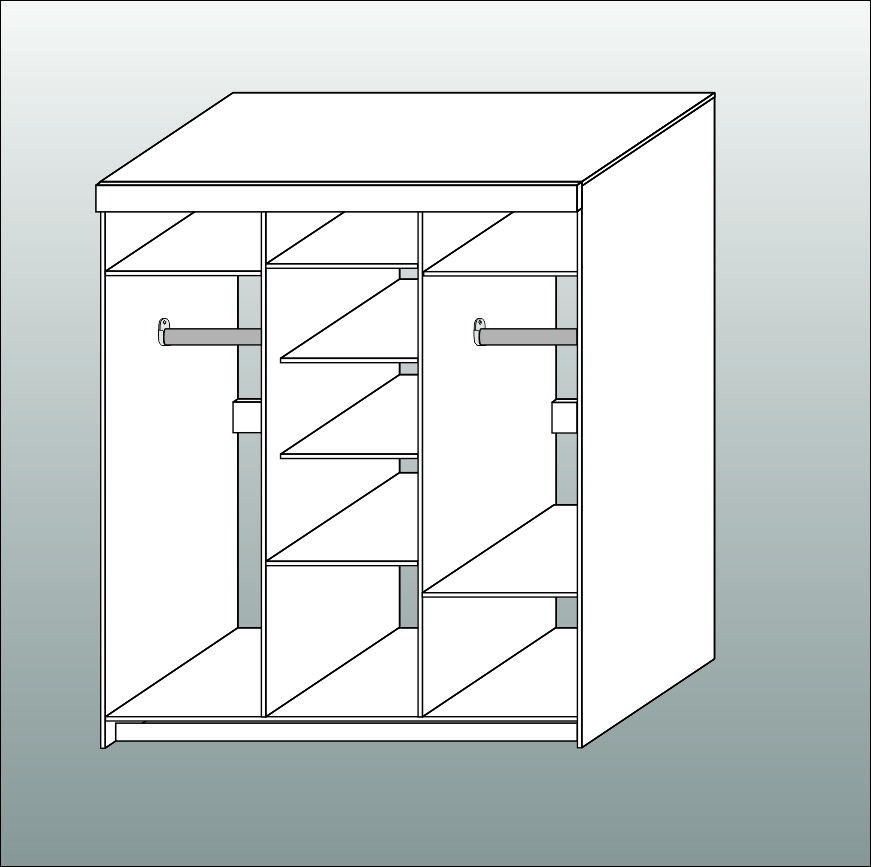Шкаф с зеркалами и выдвижными ящиками (арт.СП-42)